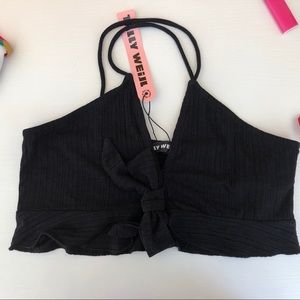 Black Tally Weijl back-cross top